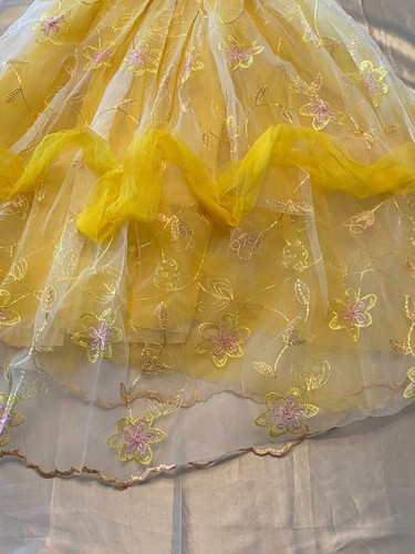 Déguisement Robe Princesse Jaune et accessoires, couronne, bijoux, baguette,7ans - Photo 15/18