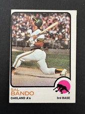 1973 Topps Sal Bando #155, miscut