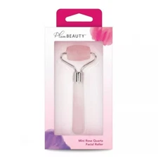 Plum Beauty Pink Rose Quartz Facial Roller Massager Travel Size new