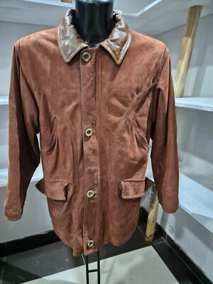 Palfurs Jacke aus Echtem Leder Gebraucht Man Gr. 48 Brown (Backstein) XYR700L