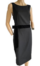 Dolce & Gabbana ~ Black Sheath Virgin Wool Pencil Dress Velvet Bow Size 12 44