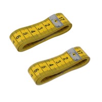 2X SchneidermaßBand Gelb - 150Cm - Fiber-Glas Bandmaß Zweimal Profi MaßBand