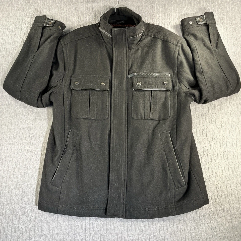 Marc New York Lana/Poliéster Hombre (L) Cremallera Frente Pesado Abrigo Chaqueta Foto 2 de 4