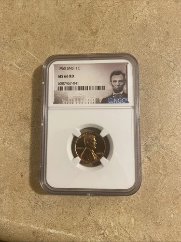 1965 SMS NGC MS66 RD LINCOLN MEMORIAL PENNY 1C 