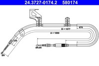 ATE Bremsseil Seilzug Feststellbremse 24.3727-0174.2 FüR VW Passat B5 3B2 3B6