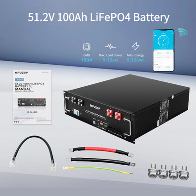 5120Wh 48V 100Ah LiFePO4 Lithium Battery Server Rack Battery 3U Solar System US