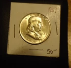 1957 FRANKLIN SILVER HALF DOLLAR NO RESERVE AUCTION