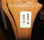 African Kenya Wooden Hand Carved Wood Caribou Salad Server Spoon and Fork Set — photo 3