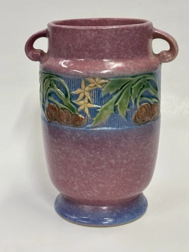 Roseville Pink Baneda Vase  Milk -Can Shaped 7”unmarked 610-7