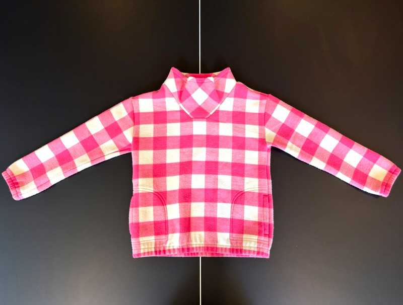 Vineyard Vines Girls XS Pink/White Check Collared Long Sleeve Pullover Sweater