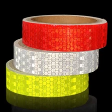 3 Rolls Reflective Tape 1 Inch x 30 Ft  Waterproof Reflective Silver, Red, Yello
