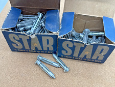 1.5 boxes VTG Star Brand Metal Hollow Wall Anchors Made in USA VTG Box Hardware