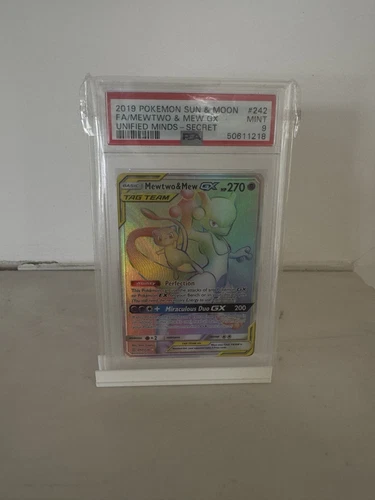 Pokemon Mewtwo Mew GX TCG Card 242/236 Unified Minds PSA 9 Mint