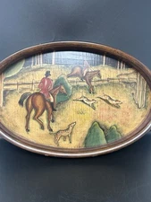 Ethan Allen Wood Tray Hunting Scene 