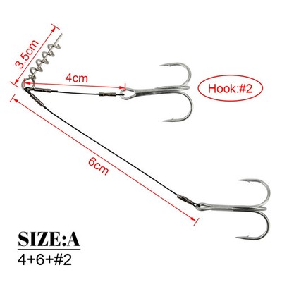 Korkenzieher Angelhaken Doppel Sharp Hecht Bass Weichkunststoffe