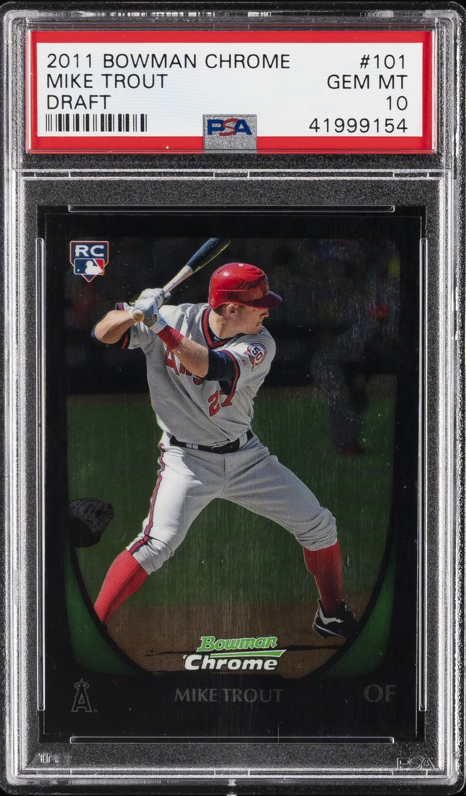2011 BOWMAN CHROME DRAFT #101 MIKE TROUT ROOKIE RC PSA 10