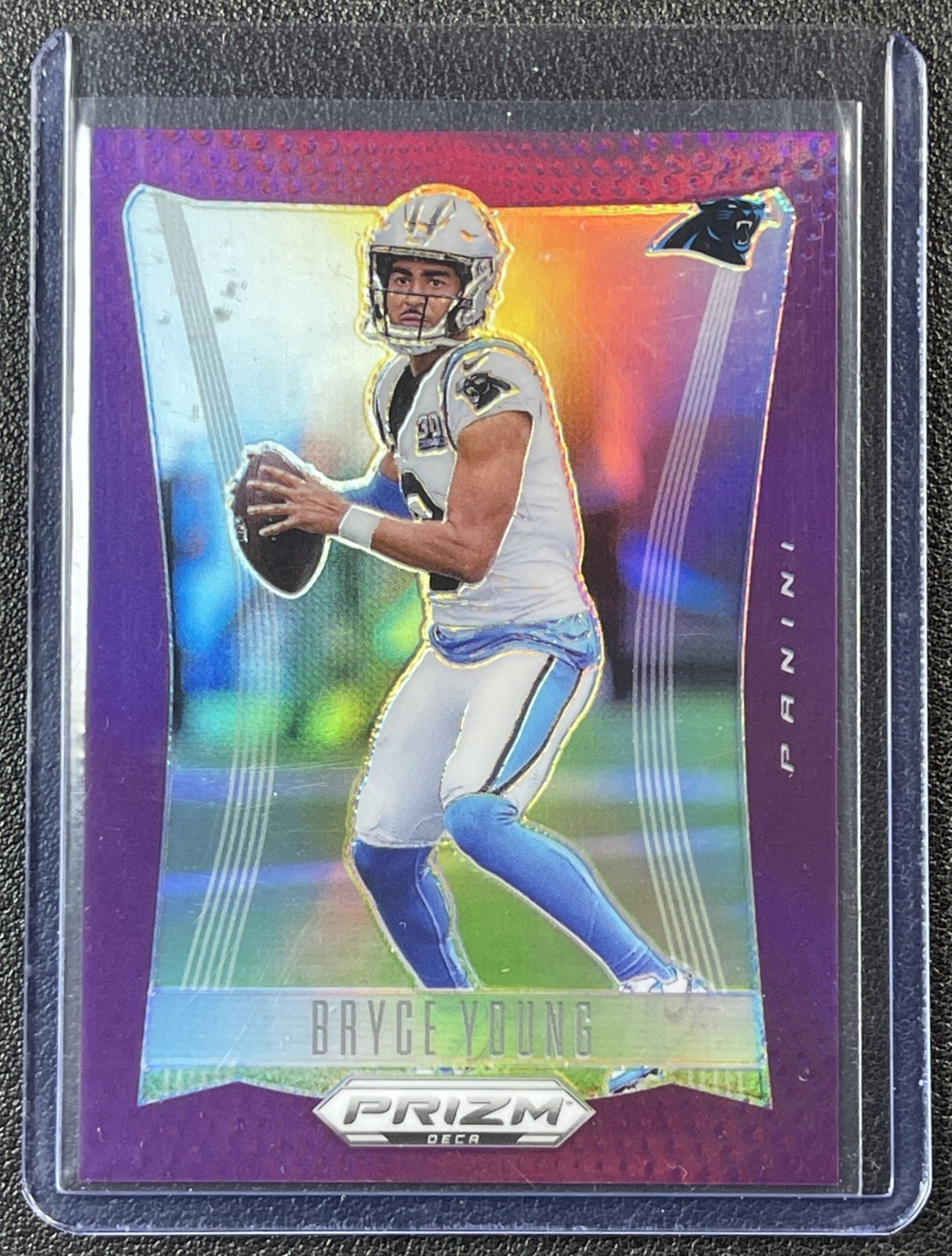 BRYCE YOUNG 2024 PANINI PRIZM DECA #41 PURPLE PRIZM 7/99 PANTHERS