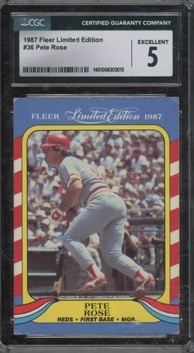 1987 Fleer Limited Edition #36 Pete Rose Cincinnati Reds CGC 5
