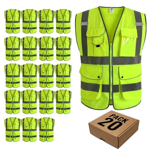Men's Women's Large Yellow Reflective Hi Vis Safety Vest for Men Women Kids image 5