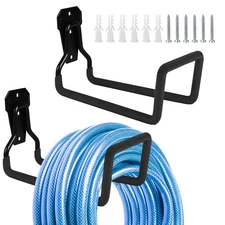 Garden Hose Holder - 2 Pack Heavy Duty Metal Hanger Wall Mount, 7.3 Inch Wate...