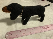 DACHSHUND DOG black & tan 19cms, felted, gift or keep