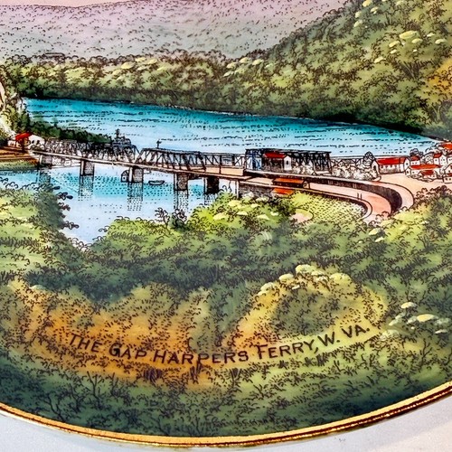 HARPERS FERRY -THE GAP - WVA WEST VIRGINA Souvenir Porcelain Trinket CHINA PLATE