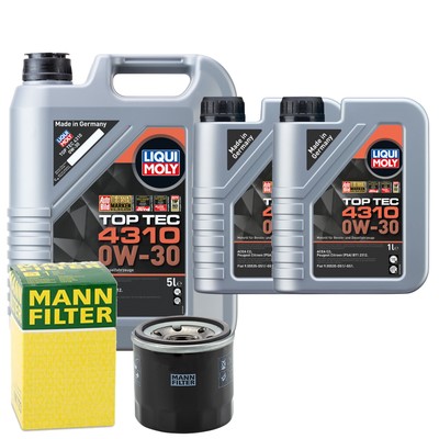 Motoröl 0W30 LIQUI MOLY Top Tec 4310 7L +MANN Ölfilter