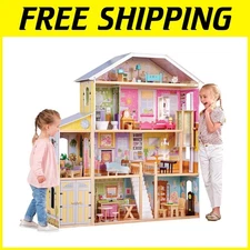 Impressive 4.5ft Tall Dollhouse with 8 Rooms & Elevator