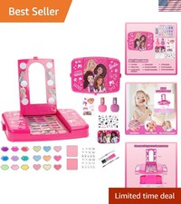 Kids' Barbie Beauty Vanity Set with Light-Up Mirror: Safe  Creative Makeup Fun 