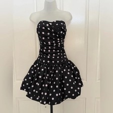 Luella for Target Black w/Pink Polka Dot Strapless Dress Sz 3