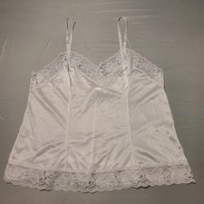 Vintage White Lace Nylon Camisole Coquette Y2K Cottagecore Romantic Lingerie