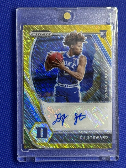 2021 Panini Prizm Draft DJ Steward Duke Gold Shimmer Rookie Auto /10