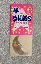 Rare Vintage 80s Glow In The Dark Oilies Man Moon Crescent Touch Sticker