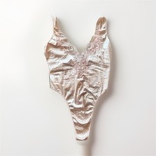 Vintage Blush Satin Lace Bodysuit S/M