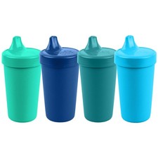 Re-Play Spill-Proof Sippy Cups for Toddlers - Kids Reusable 10 Oz Set of 4, D...
