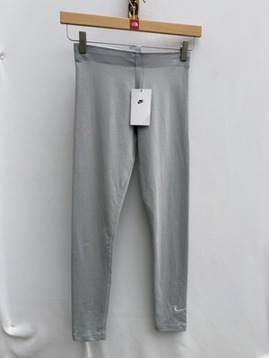 Nike Mädchen Tight Fit Leggings Grau Mid Rise Full Length Youth 146-156cm Large