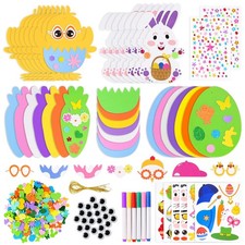 312 PCS Easter Foam Stickers Crafts Kit DIY Eggs Bunnies Chicks Carrots Easte...