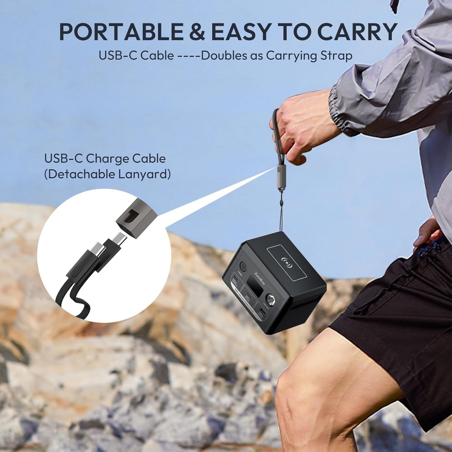 100W Portable Power Station, 96Wh Small Generator 30000mAh