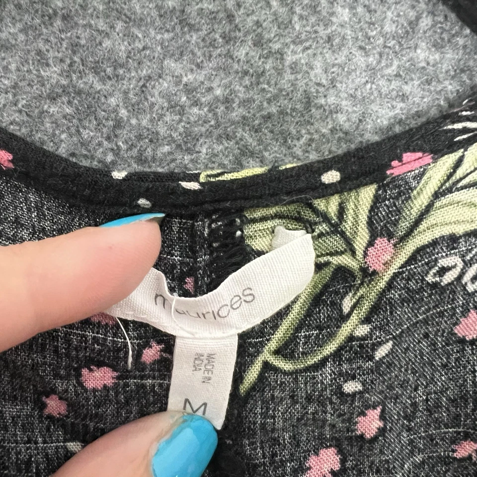 Cárdigan de verano MAURICES negro floral para mujer talla M con ribete de ganchillo Foto 4 de 4