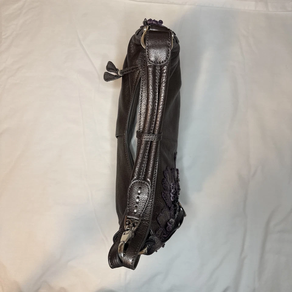 Brighton Fabiola Shoulder Bag - Pewter with purple accents - Image 3 of 4