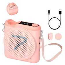 WA2 Wireless Voice Amplifier for Teachers with Magnetic lavalier Mic, Pink