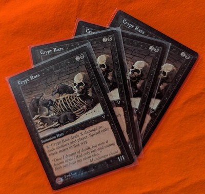 4x Crypt Rats - Visions - MTG Playset - Vintage 1997 - Pauper Staple - LP/NM