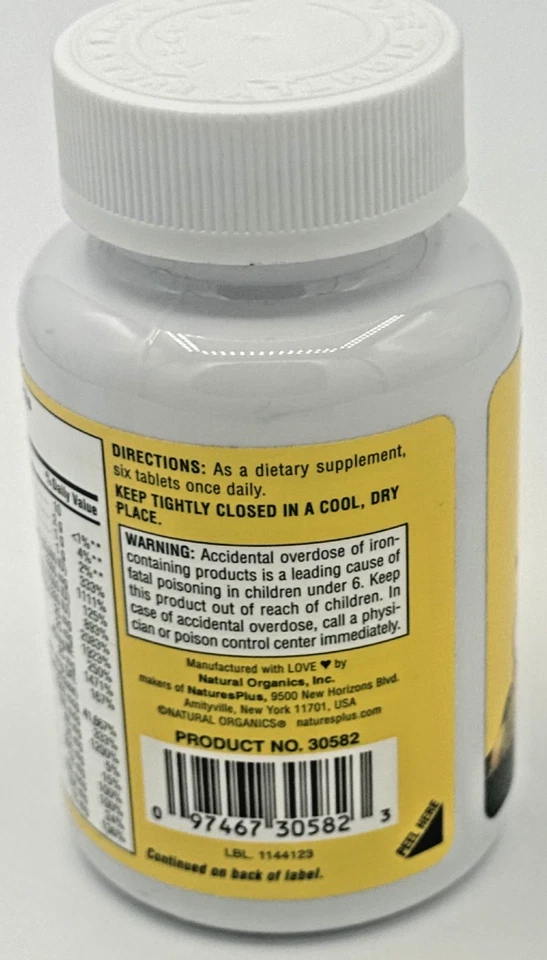 Natures Plus Fuente de Vida - 90 Comprimidos - Mini Pestañas, Multivitamínico y Mineral Sup Foto 2 de 3