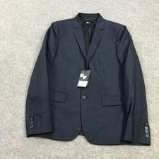 The Kooples Suit Jacket Mens EU 44 Blue Textured Wool Two Button Slim Blazer