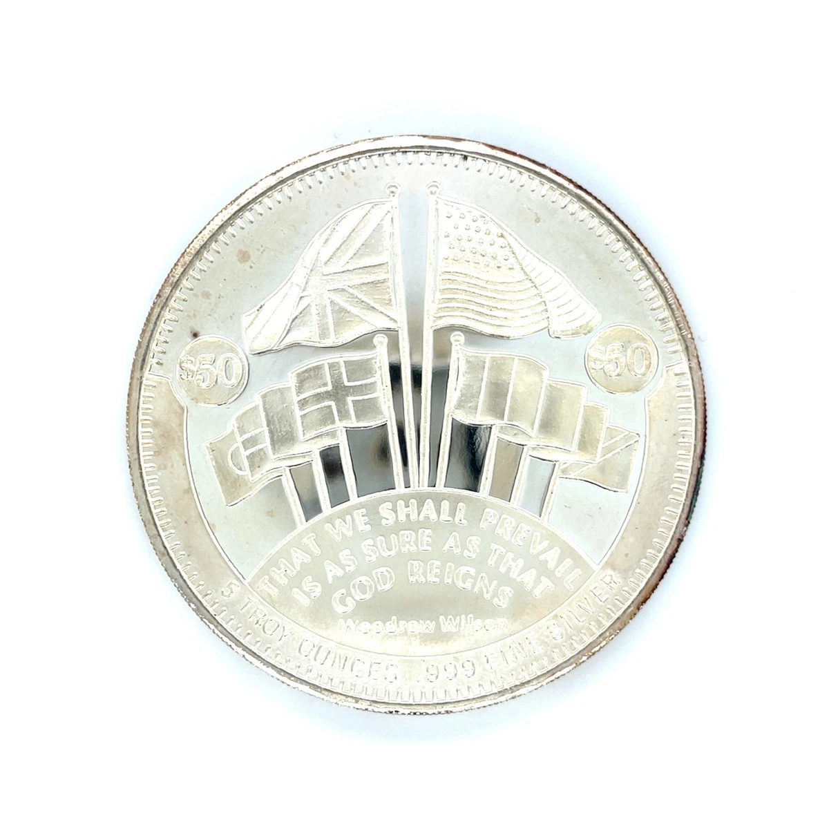 1988 América Libertad Flota Acorazado Barco Militar Moneda De Plata De 5 Oz