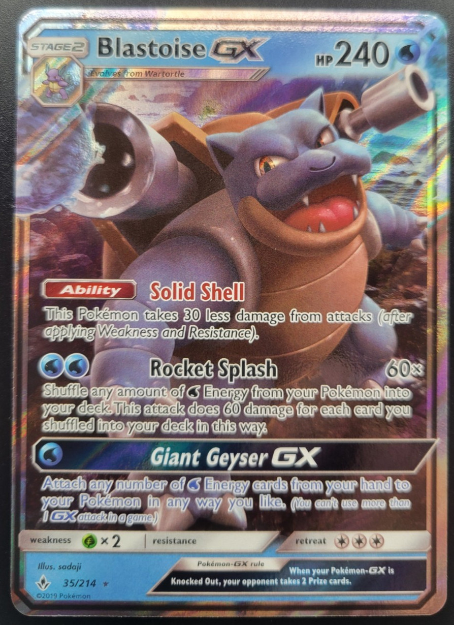 Blastoise GX 35/214 SM Unbroken Bonds Ultra Rare Holo LP