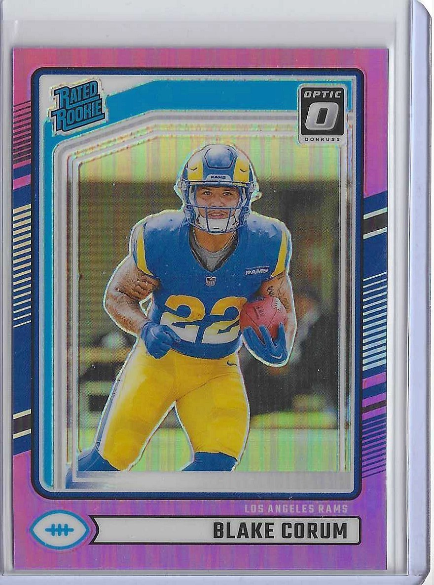Blake Corum 2024 Panini Donruss Optic Rated Rookie Pink RC #208 Rams
