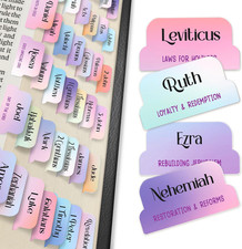 90 Christian Bible Tabs for Women, Teens Kids - Rainbow Quality Adhesive