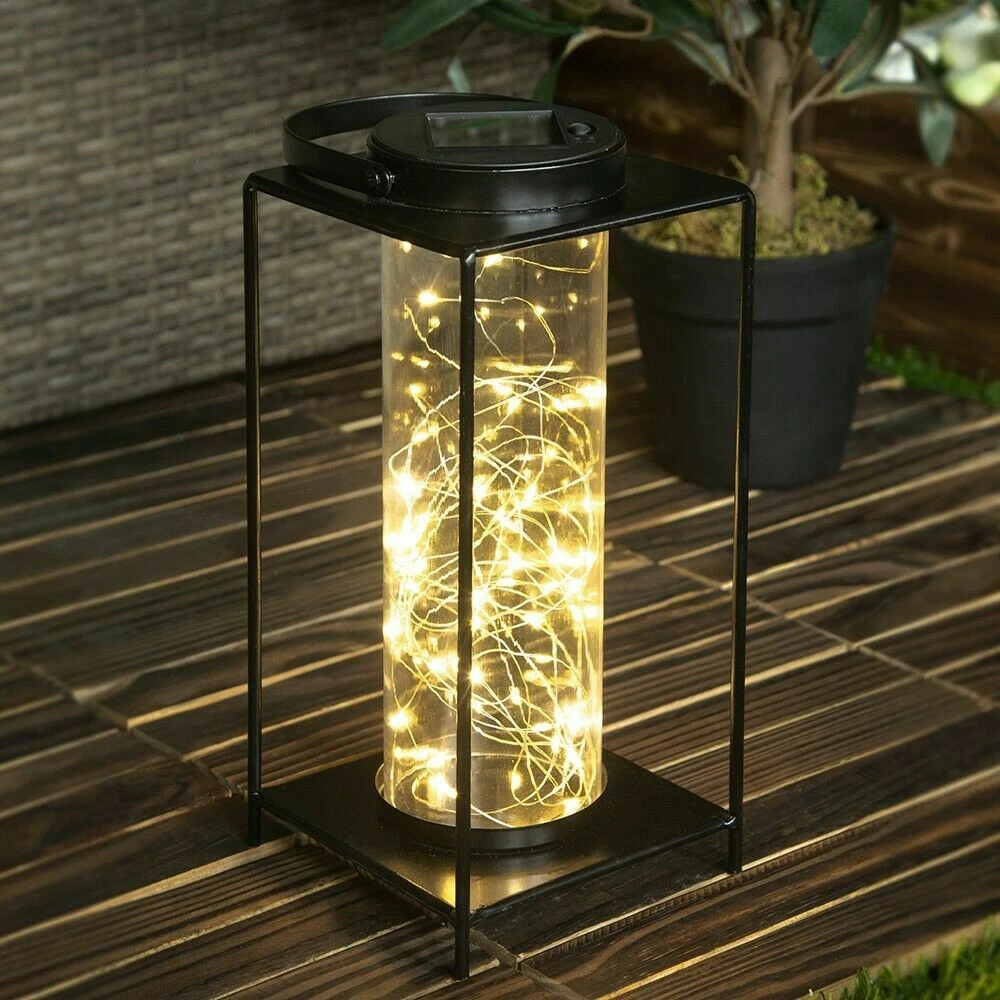 Solar Firefly Lantern Garden Outdoor Decorative Lighting Metal Lamp LED Light