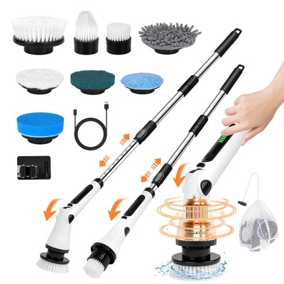 Electric Spin Scrubber6 Adjustable Angles & Multiple Adjustable Lengths2 Speeds 